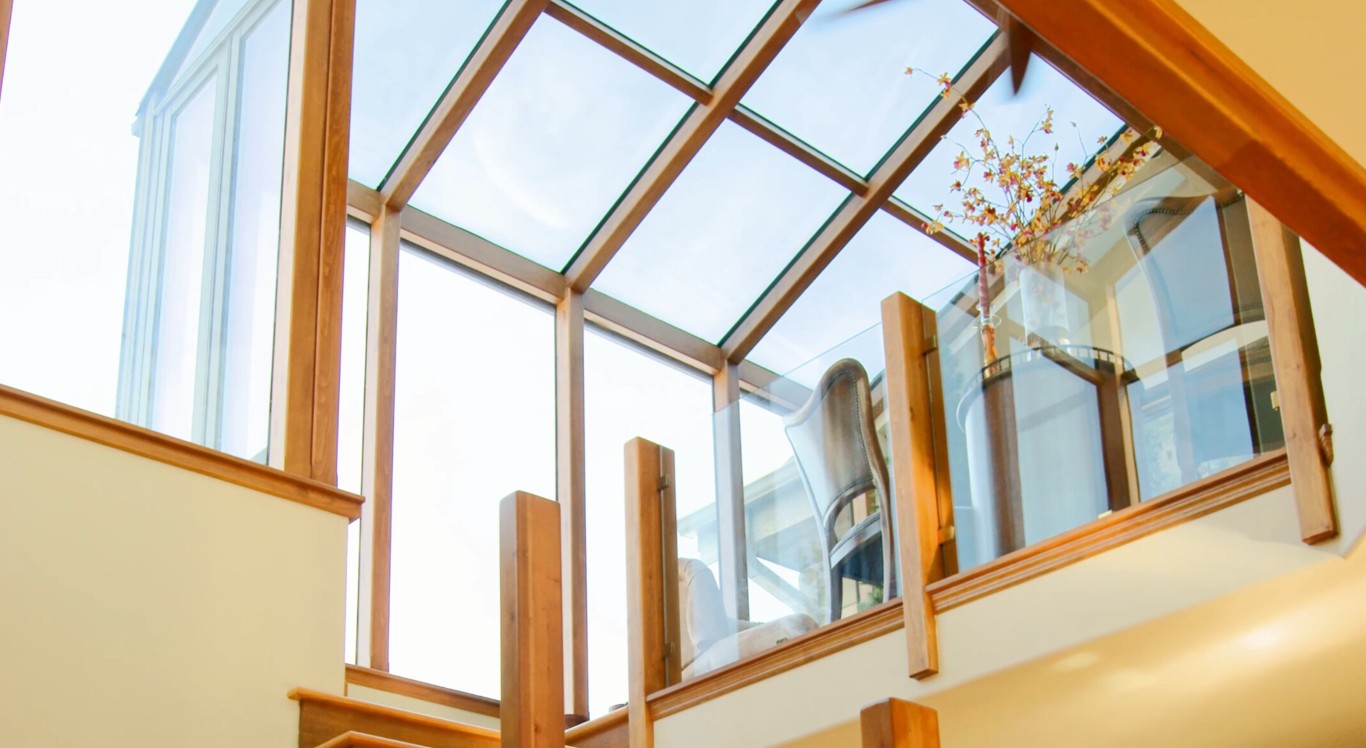 Energy-efficient sunroom with glass ceiling in Flagstaff, AZ